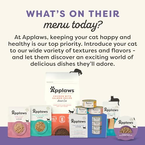 Image of Applaws Fish & Chicken Variety Pack Wet Cat Food in Broth 12-Pack, High Protein, Limited Ingredient, Grain Free, Canned Cat Food, No Fillers or Artificial Additives (12 x 2.47 oz Cans)
