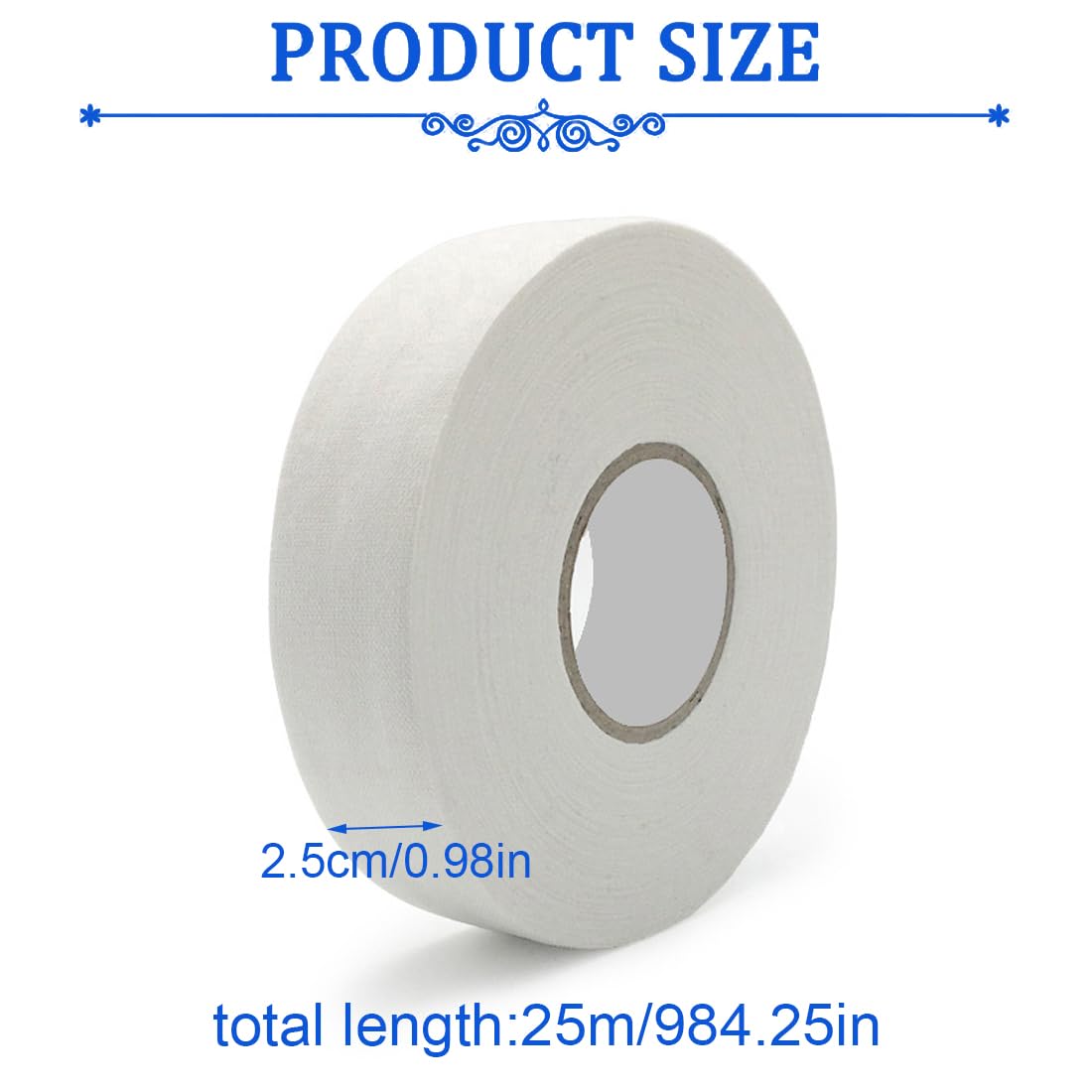 Cinta de Hockey Adhesiva para Deportes: Raqueta de Tenis, Cuerda de Esquí, Caña de Pescar - 25M*2.5cm, Incluye 1 Tijera