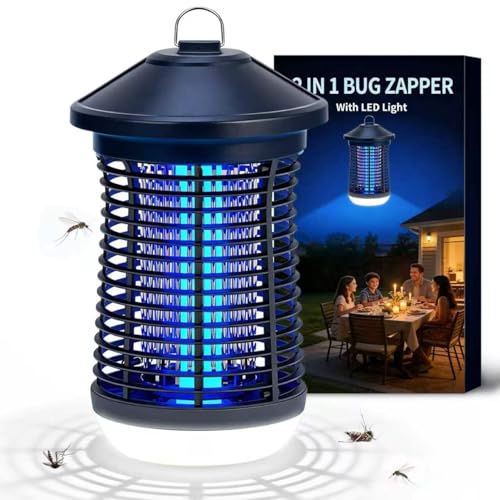 Bug Zapper Indoor & Outdoor, Electric Insect Control Device with LED Light, IPX4 Waterproof, 360 Attraction for Home, Kitchen, Patio