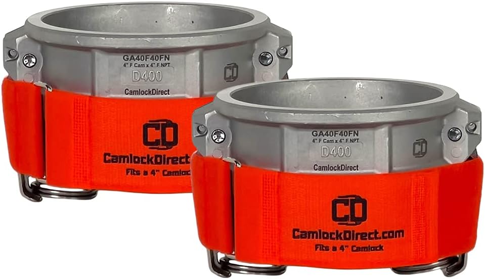 Camlock Safety Straps - Fits Any 4" Cam & Groove Fitting - Made in the USA (2-Pack)