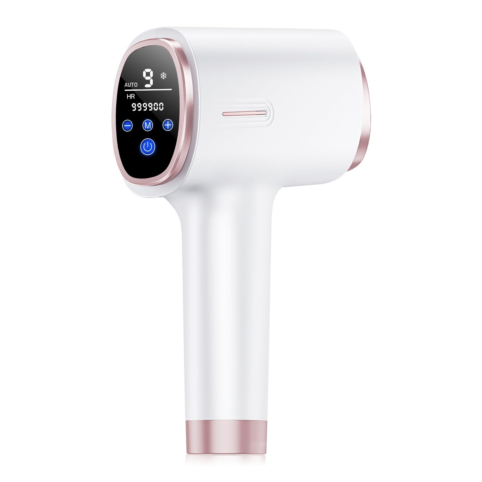 21J Depiladora Laser, Luz Pulsada Depilacion con Función de Enfriamiento, 9 Niveles de Energía, Laser Depilacion para Mujer Hombre Axilas Brazos Espalda Línea de Bikini, Dorado Rosa