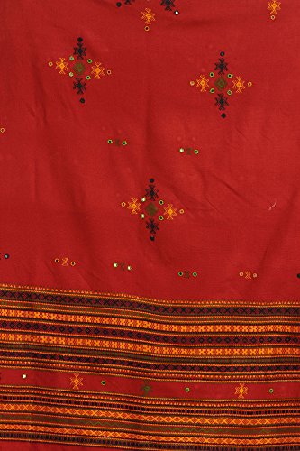 Image of Exotic India Women's Kutch Wool Shawl (SHV95--beige)
