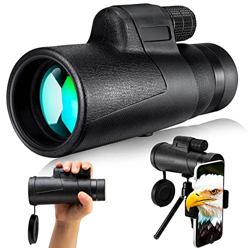 Monokular Teleskop 12x55 Fernrohr High Definition Monokulare Fernglas mit Smartphone Halter & Stativ BAK-4 Prism、FMC…