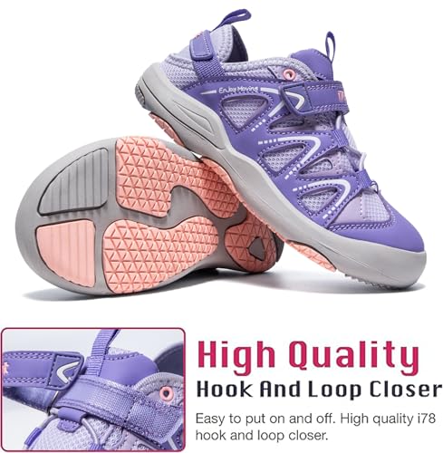 i78 Low Top Kids Boys Sports Hiking Shoes Breathable Synthetic Leather Sneakers Non-Slip Lightweight for Outdoor Running Trekking Trail Walking2