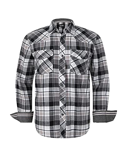 Men's Western Flannel Casual Shirt Two Pocket Long Sleeve Snap Shirt