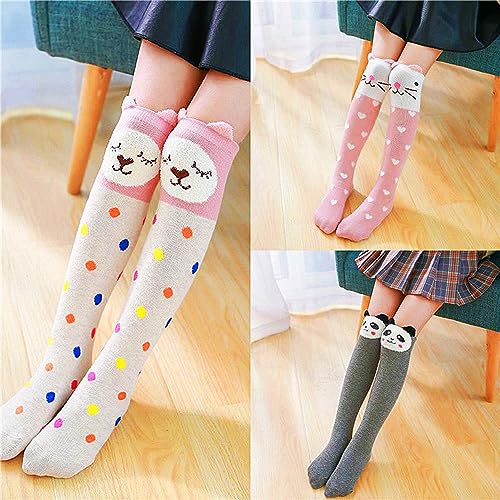 EIAY Shop Kids Cotton Socks Knee High Stockings Cute Cartoon Animals for 3-8 Year Olds4