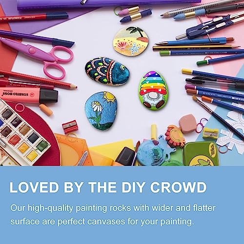 25 Stück Kieselsteine zum Bemalen Flach, Steine zum Bemalen, Strand Kiesel, Flach Steine Groß zum Bemalen, Groß Steine zum Bemalen, Kies Dekosteine Naturstein, für Bunte Malerei & Dekoration