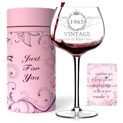 Presentes de aniversário de 60 anos para ela, copo de vinho de 60 anos gravado vintage 1963, decorações de aniversário de 60 anos para mulheres, ideia engraçada de presentes de 60 dias para mulheres, amigos, filha, irmã mãe - presente de 60 anos