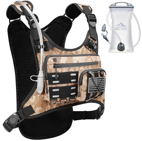 Image of Zelvot Running Vest with 2L Water Bladder, Hydration Backpack, U.S. Design Patent, Lightweight Hydration Pack with Gear Holder, Reflective Chest Pack for Men Women