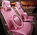 Produktbild GAOFEI Auto-Sitzbezug für Frauen im europäischen Stil hochwertigen Gold Samt Bestickt mit Neck Kissen und Taille Kissen, pink