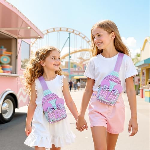 Image of Sling Bag for Girls Gift, Toddler Girl Toys, Blue Purple R | Cute Design, Adjustable Strap, Premium Durable Materials, Ideal Gift for Girls 4-6 for Birthdays, Christmas & Holidays