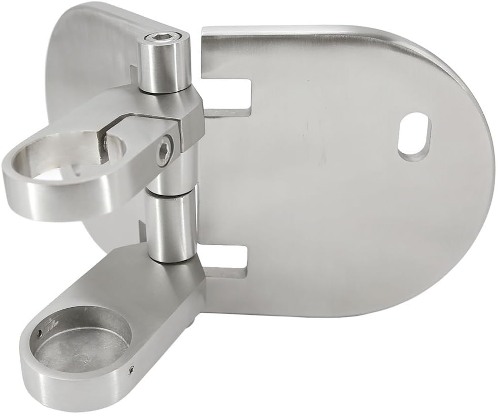 Stainless Steel 316 Grade Glass Railing Inside/Outside Corner 78~282 Degree Fascia Side Mount Bracket for 1-5/8 in OD (42.4 mm) Round Post, AB-142, Satin Finish