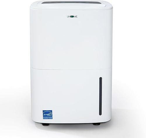 Uhome Deshumidificador de 120 pintas con manguera de drenaje, deshumidificador silencioso de 6000 pies cuadrados para el hogar, sótanos, almacenes y