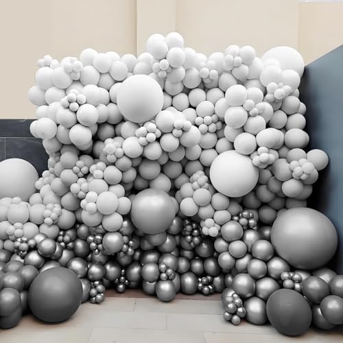 Image of Gray Balloons 12 inch, Grey Latex 50pcs Party Balloons