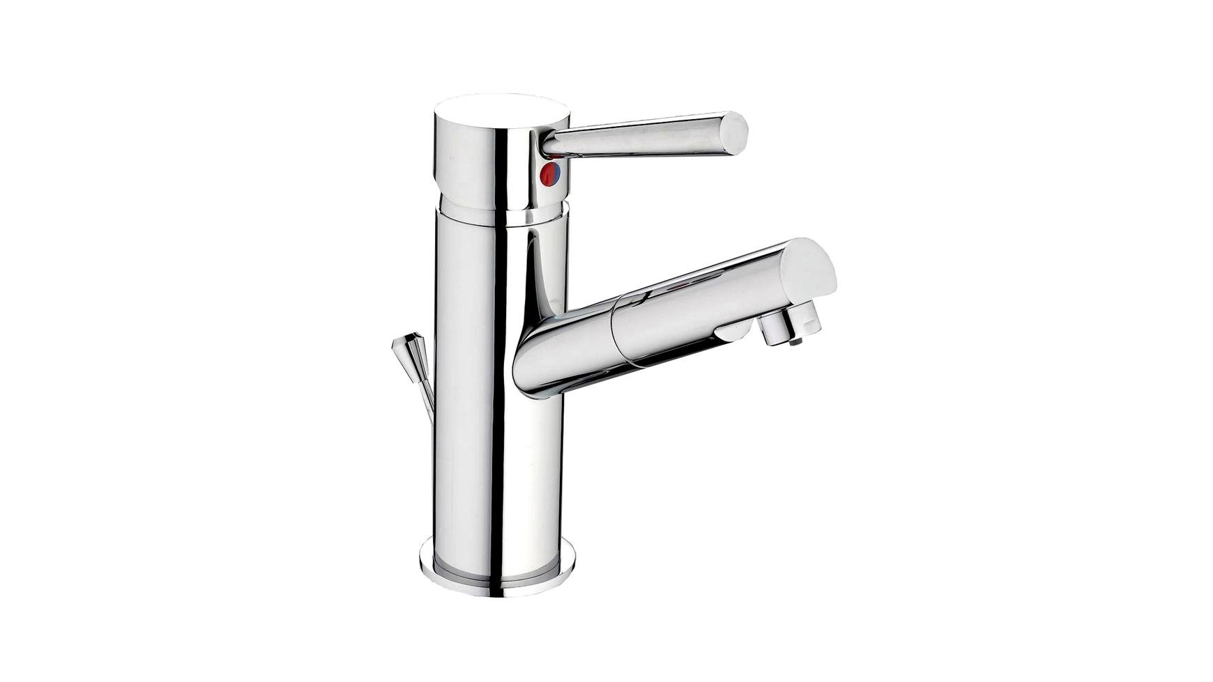 SCHTTE Cornwall Wastafelkraan voor Waterverwarmer met vrije Uitloop - lage Druk - Mengkraan - met Waste - Chroom