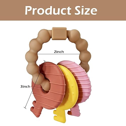 Miniatura 2 de Baby Keys - Juguetes mordedores, juguetes de dentición de silicona para más de 3 meses, juguete de llaves de dentición para bebés, textura suave y