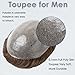 Ehairc Mens Toupee Human Hair System for Men 0.1mm Skin Durable PU Injected Real Toupee Hair for Men Full Poly Skin Base Size 8x10 Inch 130% Density (#5)