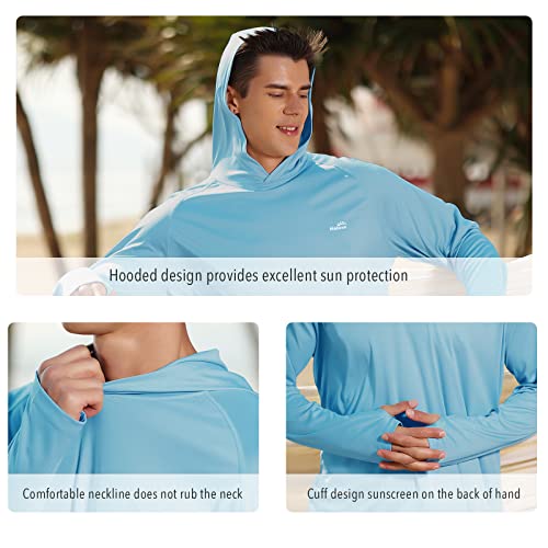 Image of Men's UPF 50+ Long Sleeve Sun Shirts UV Protection Hoodie Rash Guard Hiking Fishing Swim T Shirt