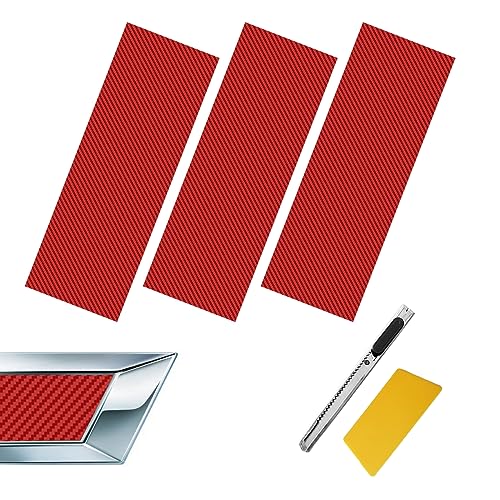 Image of Compatible with 11.8 inch x 4 inch 3PCS Chevy Bowtie Emblem Logo Stickers Cut DIY Decals, 3 Pcs Universal Logo Overlay Red