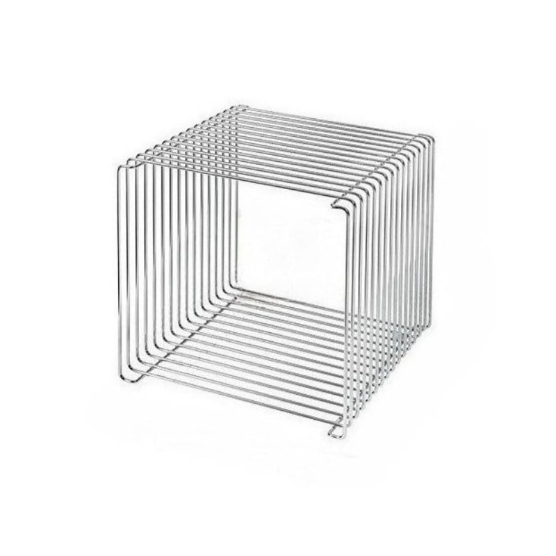 idosliving Panton Wire Geometric Line Side Table Combination Home Metal Bookshelf Vintage Storage Stainless Steel Rack - 13.78×13.78×13.78in