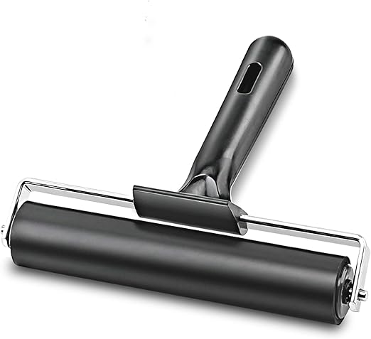 Rubber Roller, Ideal for Anti Skid Tape Construction Tools, Print, Ink and Stamping Tools (6-Inch, Black)