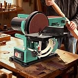 4x36 in. Belt and 6 in. Disc Sander Grinder, Belt Sanders for Metal and Woodworking with Quick Tension Release Lever and Tiltable Desktop, Steel Power Bench Sander Base for Sanding DIY Decoration