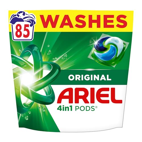 Ariel 4in1 PODS Washing Liquid Laundry Detergent Capsules 85 Washes Original Stain & Odour Removal in 1 Wash Great Even in Cold & Short