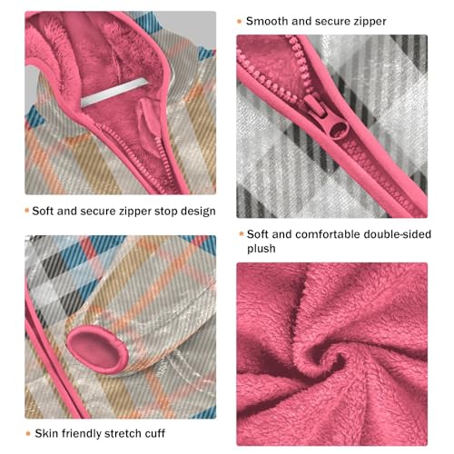 GuoChe Yellow Plaid Fashion Blue Toddler Girl Fleece Jacket3