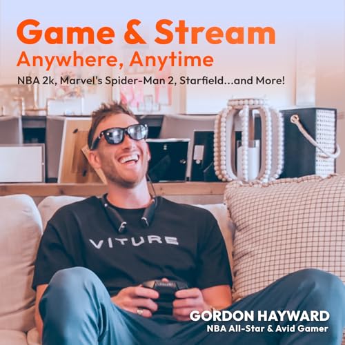 VITURE One Cloud Pack: XR Glasses & Neckband, Official Partner of PSPlay & XBXPlay, Remote Play, Compatible with PlayStation/Xbx/PC Games, Streaming On The Go, 128GB Storage, Bluetooth (Jet Black)