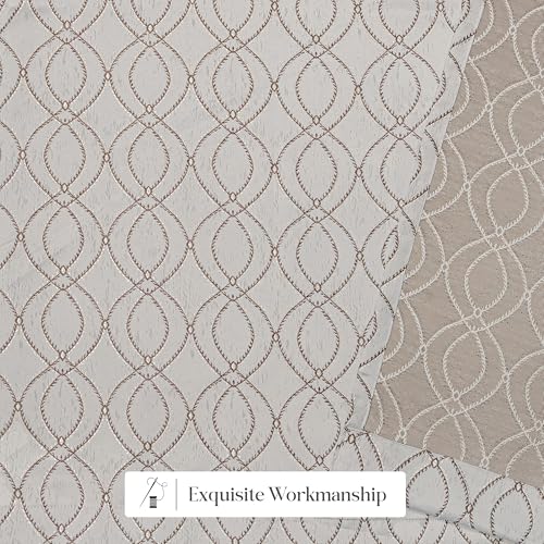 Image of Yellow Weaves 2 Pcs Jacquard Oval Eyelet Long Door Curtain - Perfect for Home, Office, Bedroom, Living Room & Balcony - 7 Feet (Brown)