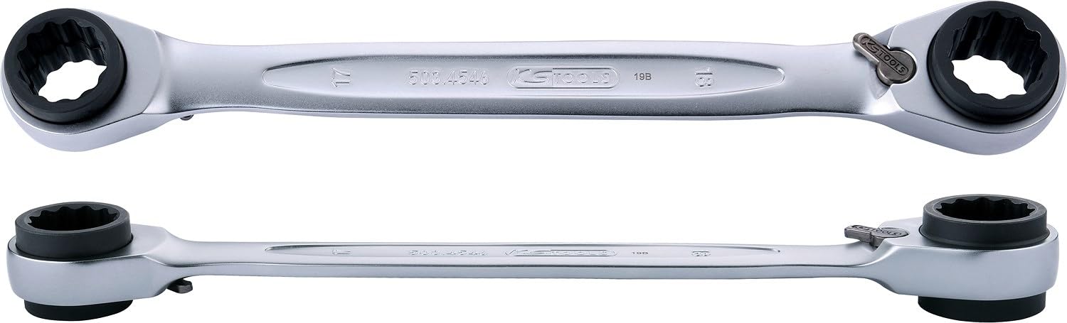 KS Tools 503.4540 4w1GEAR+Zest podw kluczy oczkowychz grzechot, przelacz 3-szt, 8x11-17x18mm