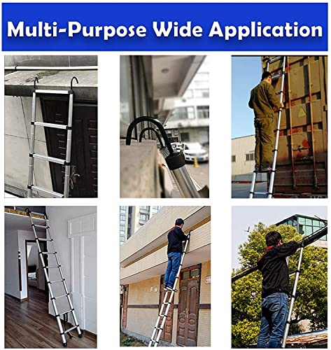 5M Telescopic Ladder with Roof Hook Kit Aluminium Portable Multi-Purpose Folding Portable Heavy Duty Multi-Purpose Aluminium Telescopic Ladder Extendable (16.5FT) 6 5M Telescopic Ladder with Roof Hook Kit Aluminium Portable Multi-Purpose Folding Portable Heavy Duty Multi-Purpose Aluminium Telescopic Ladder Extendable (16.5FT) - Image 6