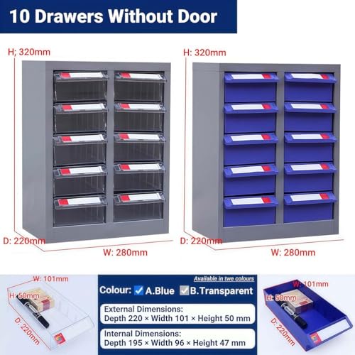 Organizzatore di parti – Armadio in acciaio inox con 100 cassetti ed etichette per l'organizzazione di utensili e hardware