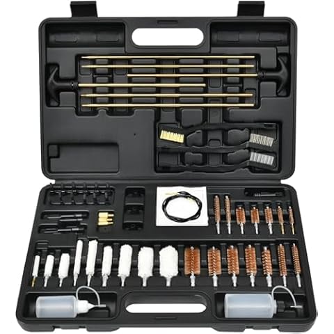 Gun Cleaning Kit for All Caliber Pistol Rifle Handgun Shotgun Hunting Cleaning Kit with Brass Rods and Tough Carrying Case, Gun Accessories Gifts for Men Cover