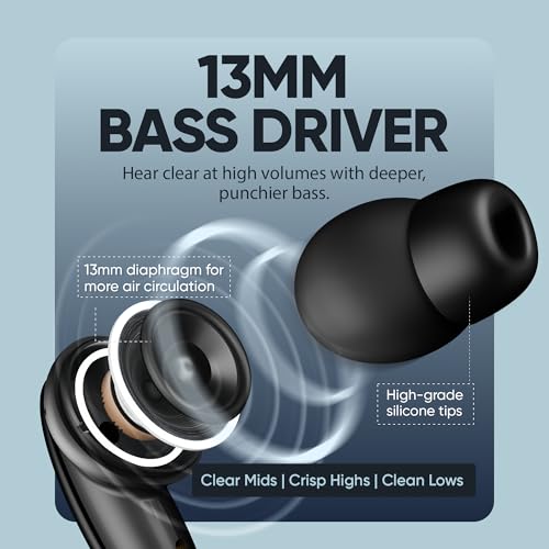 Image of Mivi SuperPods Studio ANC TWS Ear Buds Wireless, 38dB Quad Mic Noise Cancellation, Hi-Res Audio with LDAC, 3D Soundstage, Up to 60H Playback, Bluetooth True Wireless Earbuds