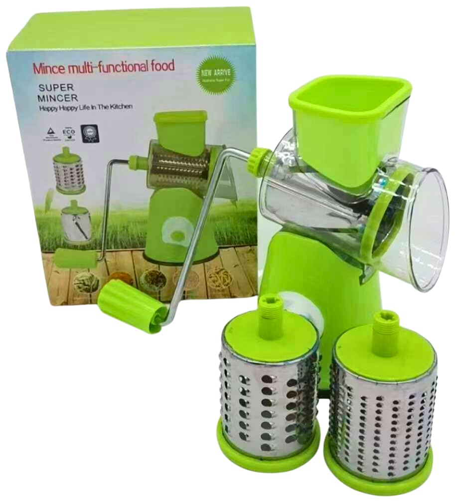 ARTC Manual Tabletop Drum Cheese Grater, 3 In 1 Rotary Shredder Slicer Grinder For Cucumber Nut Potato Carrot Cheese, Vegetable Salad Shooter