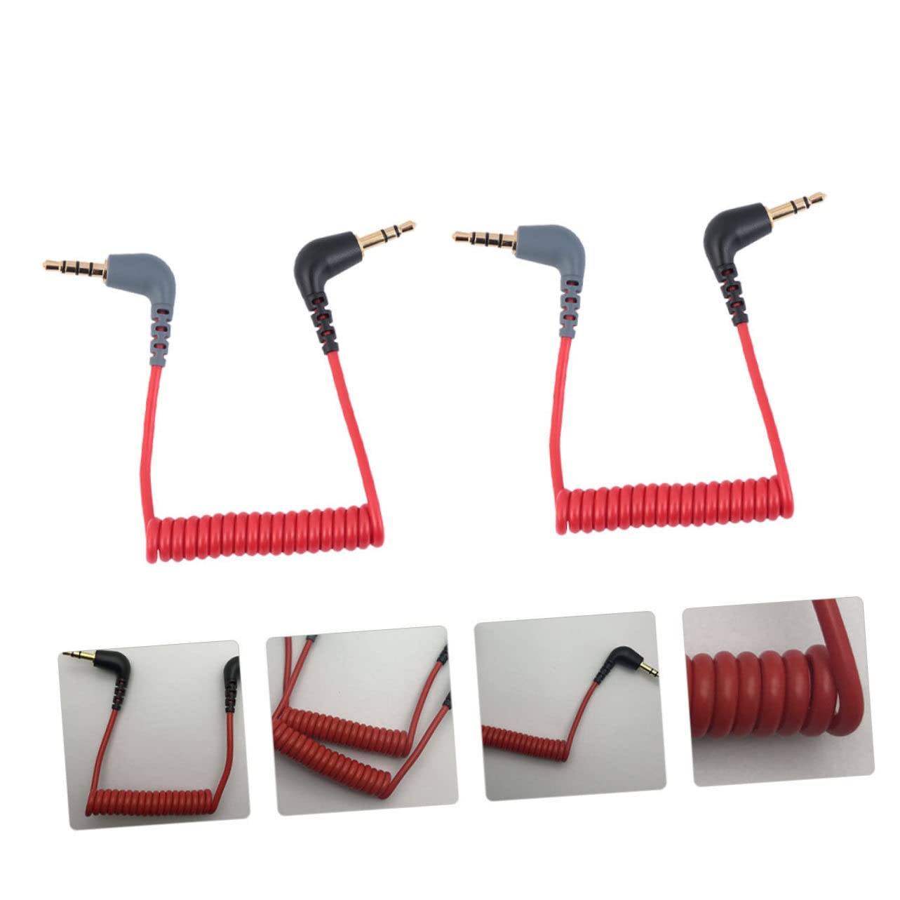 UKCOCO 6stücke Audioadapterkabel Rotes Audio-verbindungskabel Für Außenmikrofone Verlustfreier Langlebig Lang
