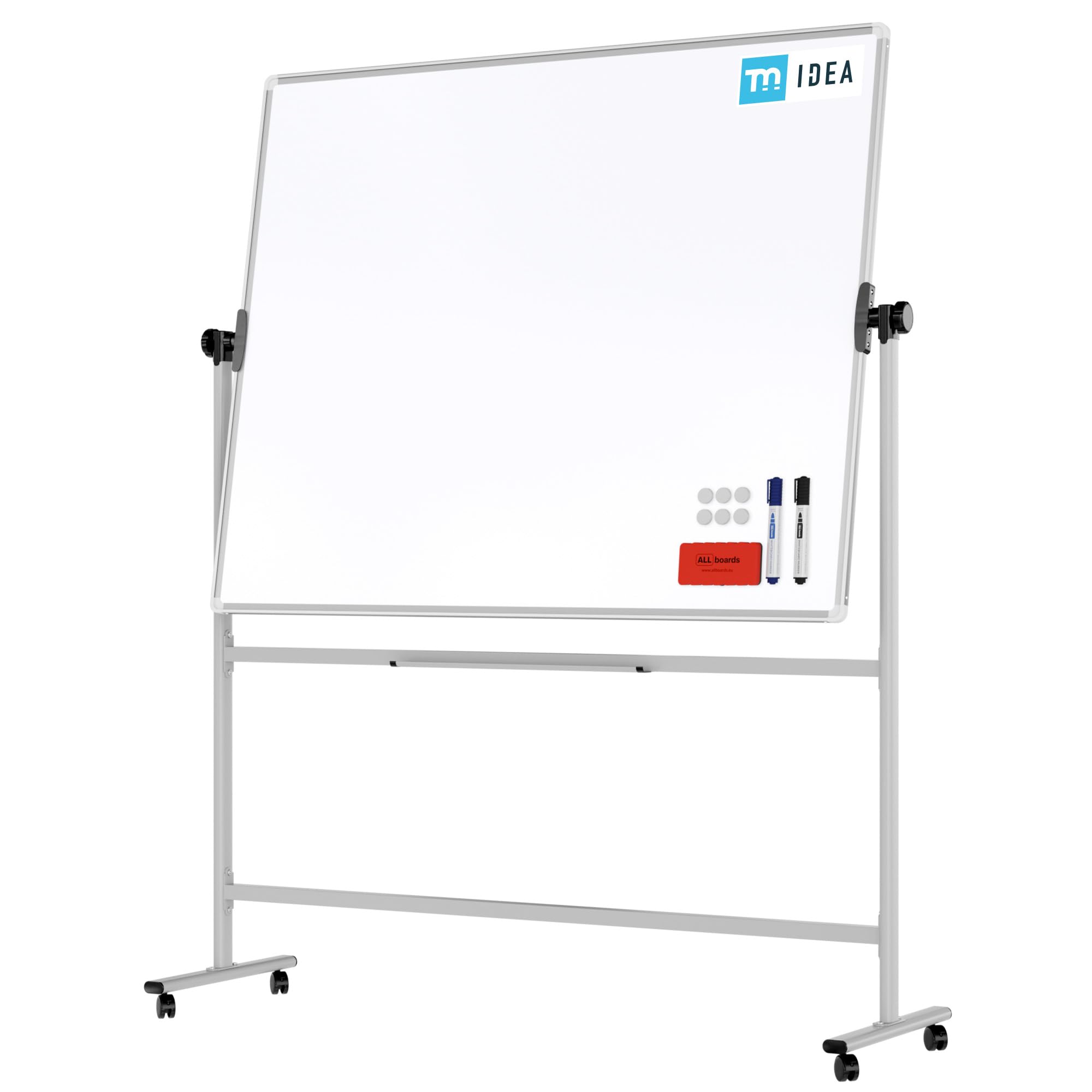 ALLboards Mobile Whiteboard: TM Idea Mobile Whiteboard – Double-Sided, Rotating, Magnetic, Dry-Wipe – 150x120 cm – Flex Series — image 1