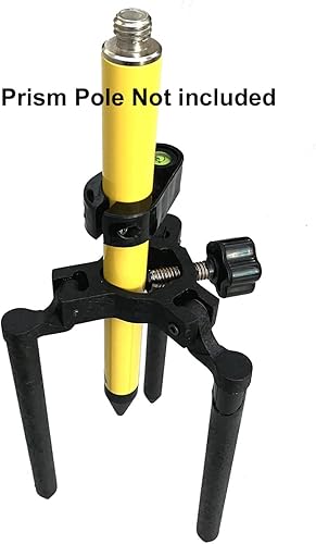 Miniatura 3 de Mini trípode de prisma, de aluminio de 10 pulgadas, mini trípode de bípode, acepta poste de levantamiento de prisma o barra de prisma y prisma