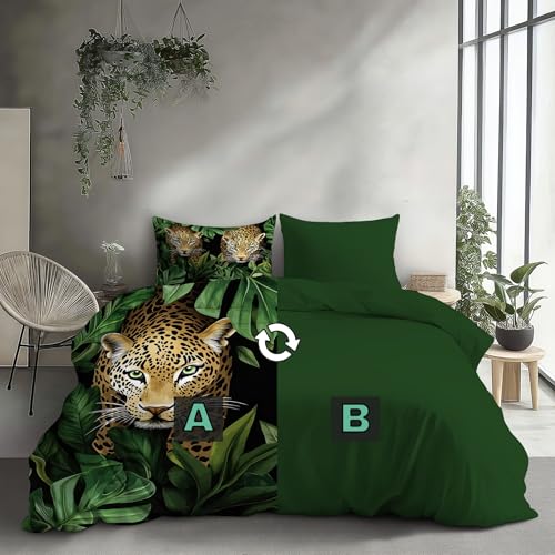 Parure de lit léopard 220x240 cm pour une chambre style jungle urbaine