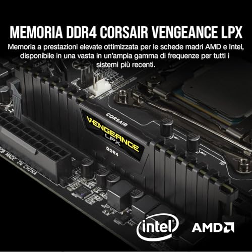 Memoria RAM Vengeance LPX CMK32GX4M2E3200C16 da 32 GB DDR4 a 3200 MHz, colore nero - Immagine 1