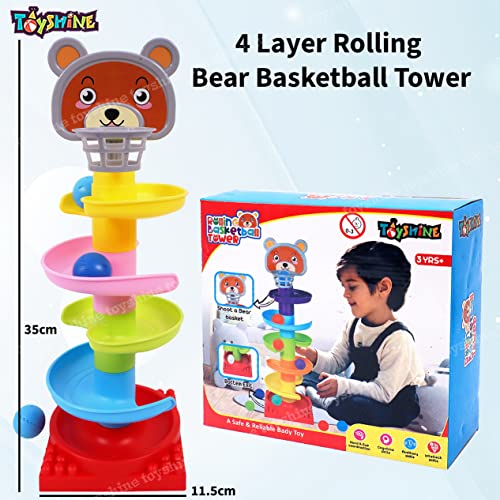 Toyshine 4 Layer Ball Drop And Roll Swirling Tower For Baby And Toddler