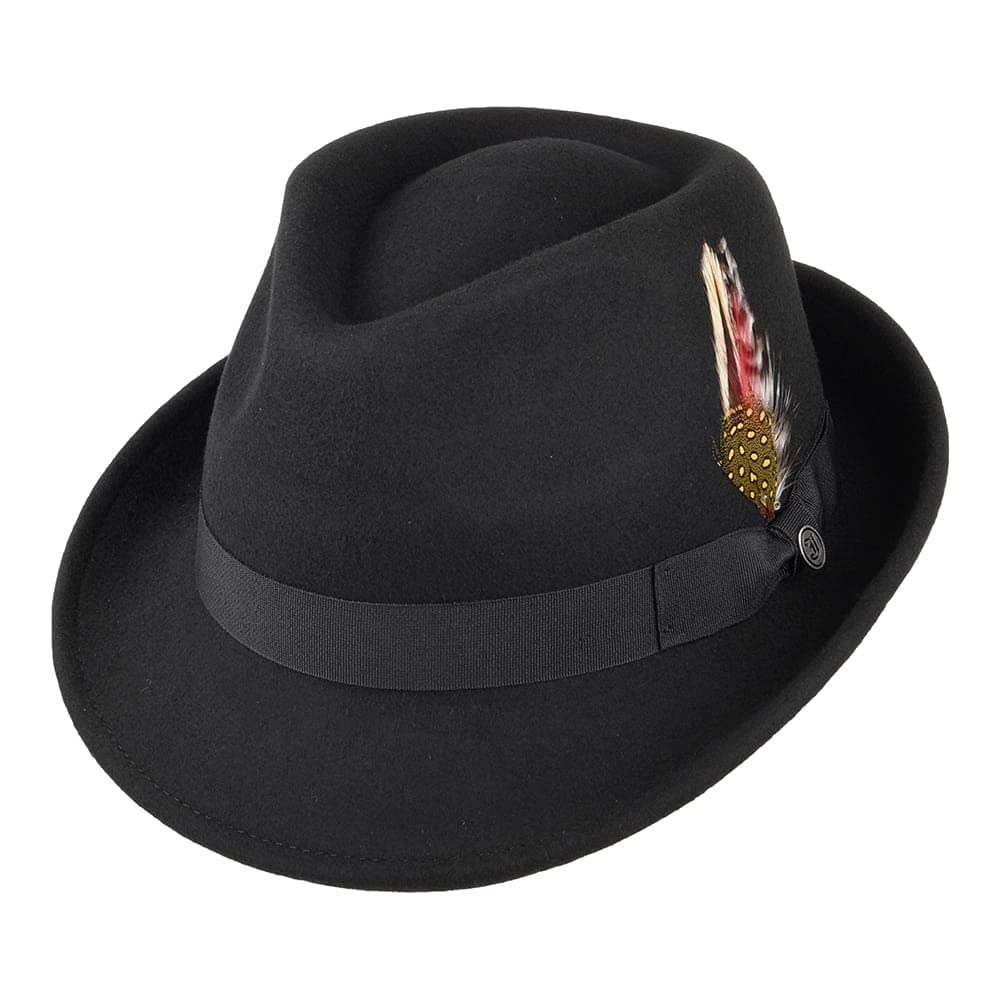 Jaxon & James Detroit Trilby Hat - Black - Small