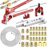 smseace 26Pack 3/16 Inch Brake line kit Include 25 FT Zinc-Plated Brake Lines with Fitting(16pcs Fittings,2pcs Union+4pcs Nut) Brake line Bender,Single Flare Tool,Cutter 3/16 Inch Brake line kit