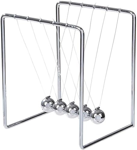 ArtCreativity Newton's Cradle - Juguete de escritorio de acero inoxidable para decoración de escritorio de oficina con acabado reflectante,