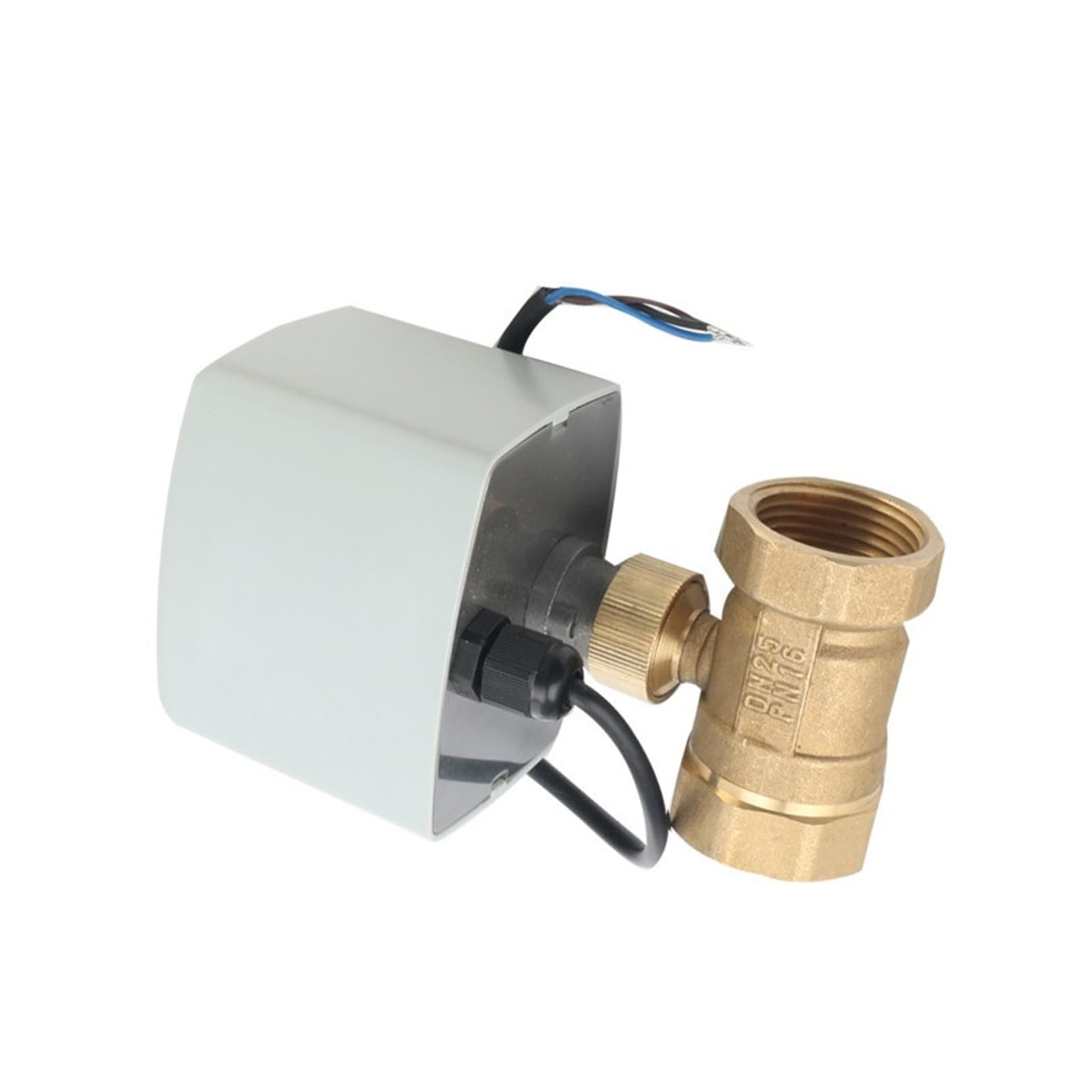 Válvula de bola eléctrica Válvula de bola motorizada de 1/2 ", 3/4", 1 ", 2", 3 cables, 2 controles, AC24V, AC220V, DC12V, DC24V, Motor eléctrico de latón de gran torsión, 1 ud.(3/4",220VAC_CR02)