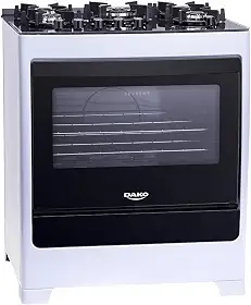 Fogão 5 bocas Dako Supreme Glass Branco com mesa de vidro e Acendimento automático - Bivolt