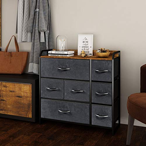 Kamiler 7 Drawer Dresser,3Tier Storage Organizer,Chest of Drawers for