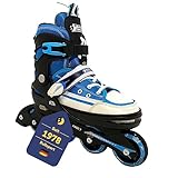 Best Sporting Inline Skates Kinder I Rollschuhe größenverstellbar I robuste Inliner für Jugendliche mit Bremse I schwarz/blau I Rollerskates Schuhe Kinder I Inliner mit 4 Rollen