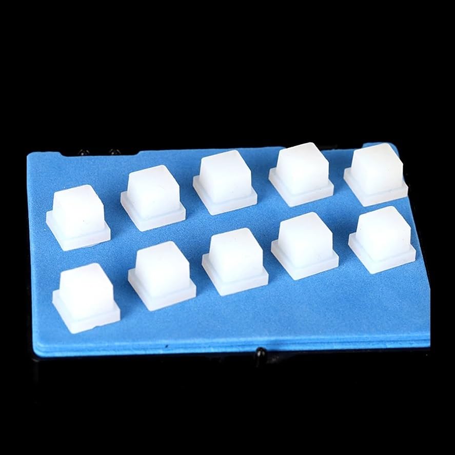10 tapones de silicona, tamaño 10,7 x 10,7 x 10 mm for cubetas de vidrio de 10 mm x 10 mm